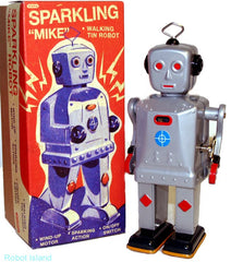 Sparkling Mike Tin Toy Windup Robot