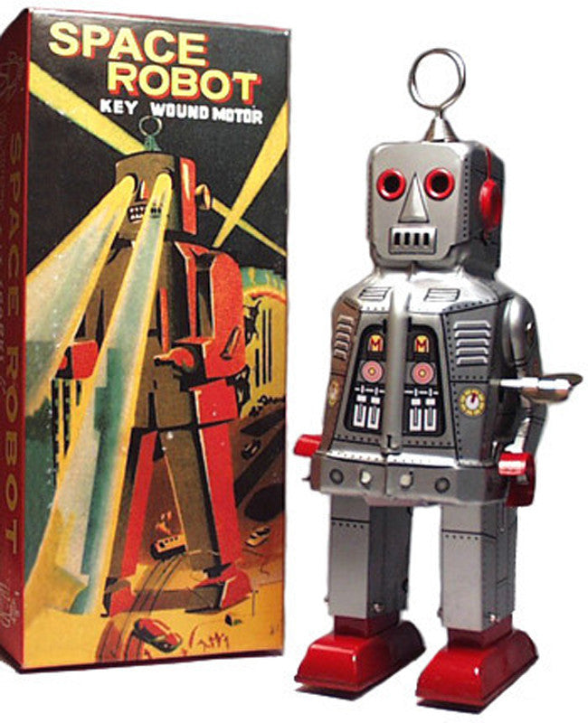 Sparky Robot Wind Up Silver